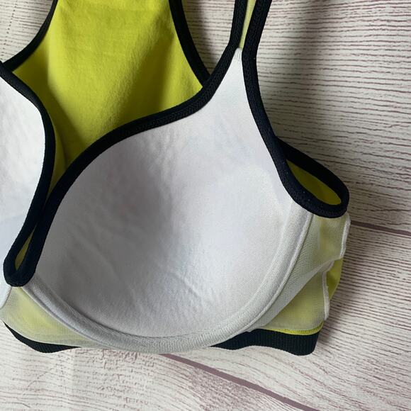 Retro Urbanology Yellow and Black Sports Bra Underwire Racerback Size 36/38 B/C - Picture 12 of 14